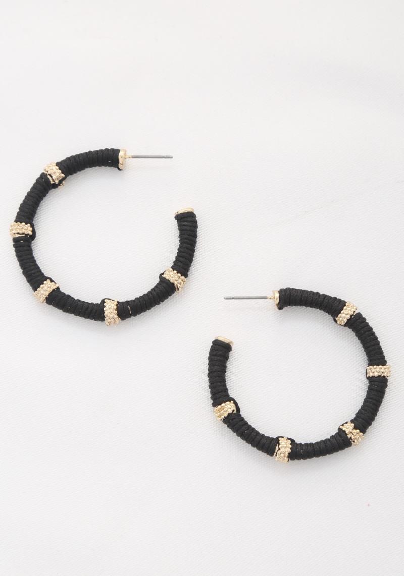 THREAD WRAPPED OPEN CIRCLE EARRING