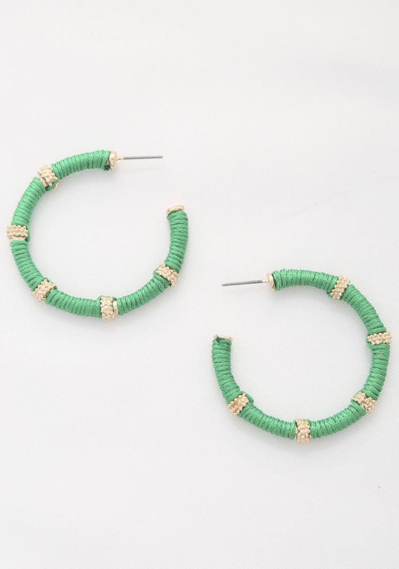THREAD WRAPPED OPEN CIRCLE EARRING