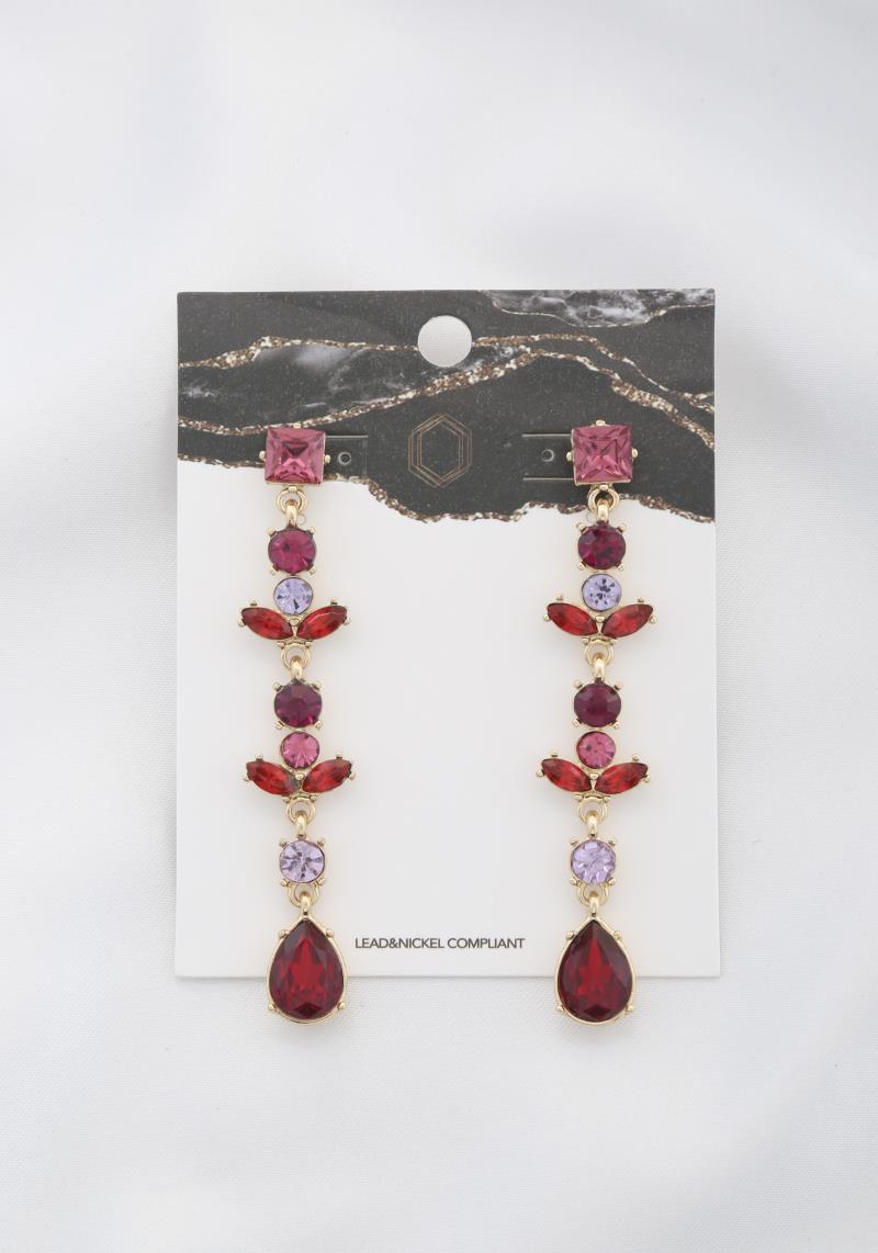 TEARDROP RHINESTONE DANGLE EARRING