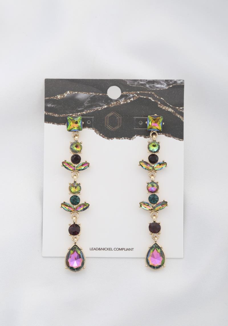 TEARDROP RHINESTONE DANGLE EARRING