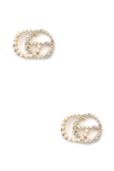 FASHION DOUBLE ROUND CROSS STUD EARRING