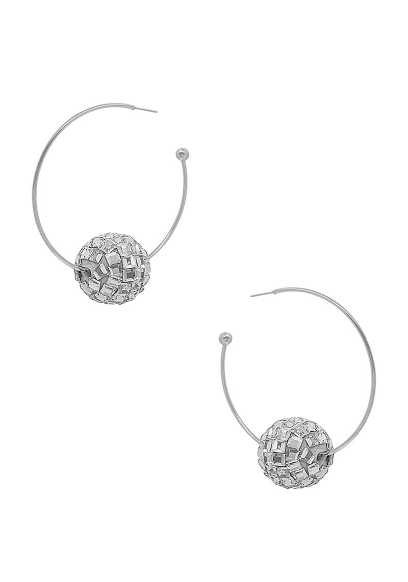1.75" C HOOP 15MM DISCO BALL EARRING