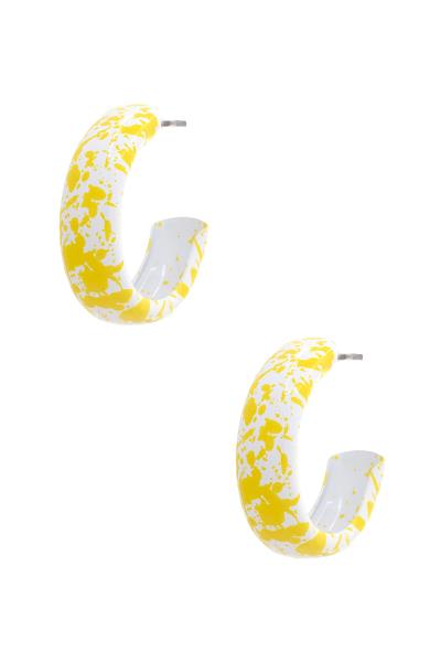 MARBLE OPEN HOOP EARRING