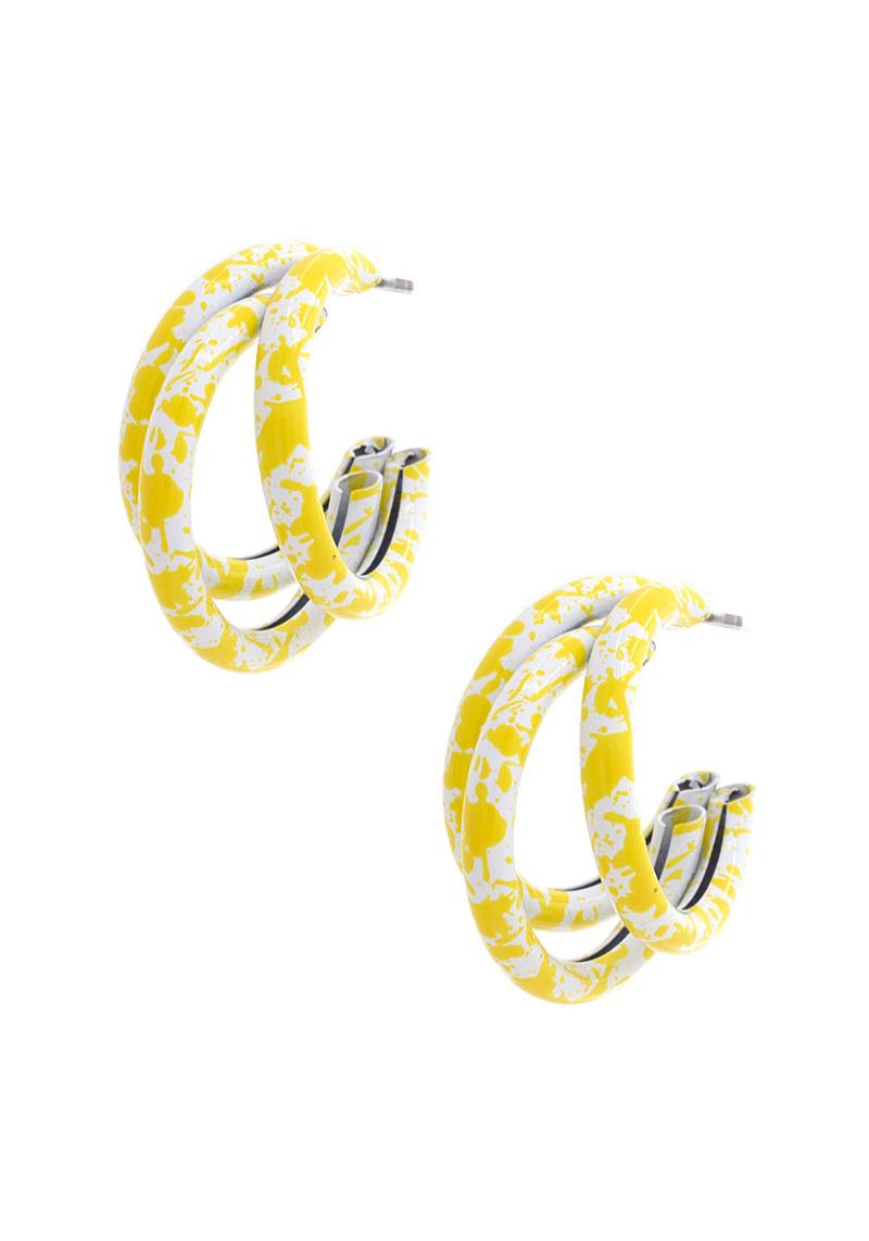 COLORED TRIPLE HOOP EARRING