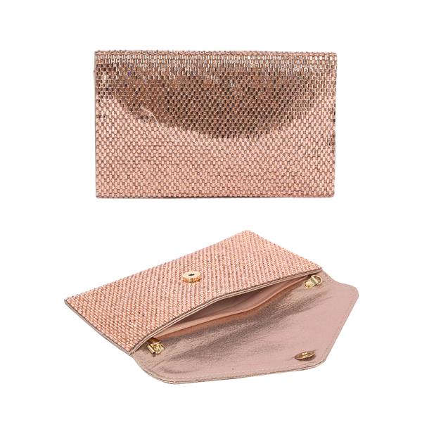 FASHION SHINY TEXTURE CHAIN CROSSBODY BAG