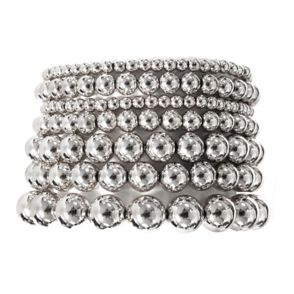 METAL BALL BEAD STRETCH MUTI BRACELET