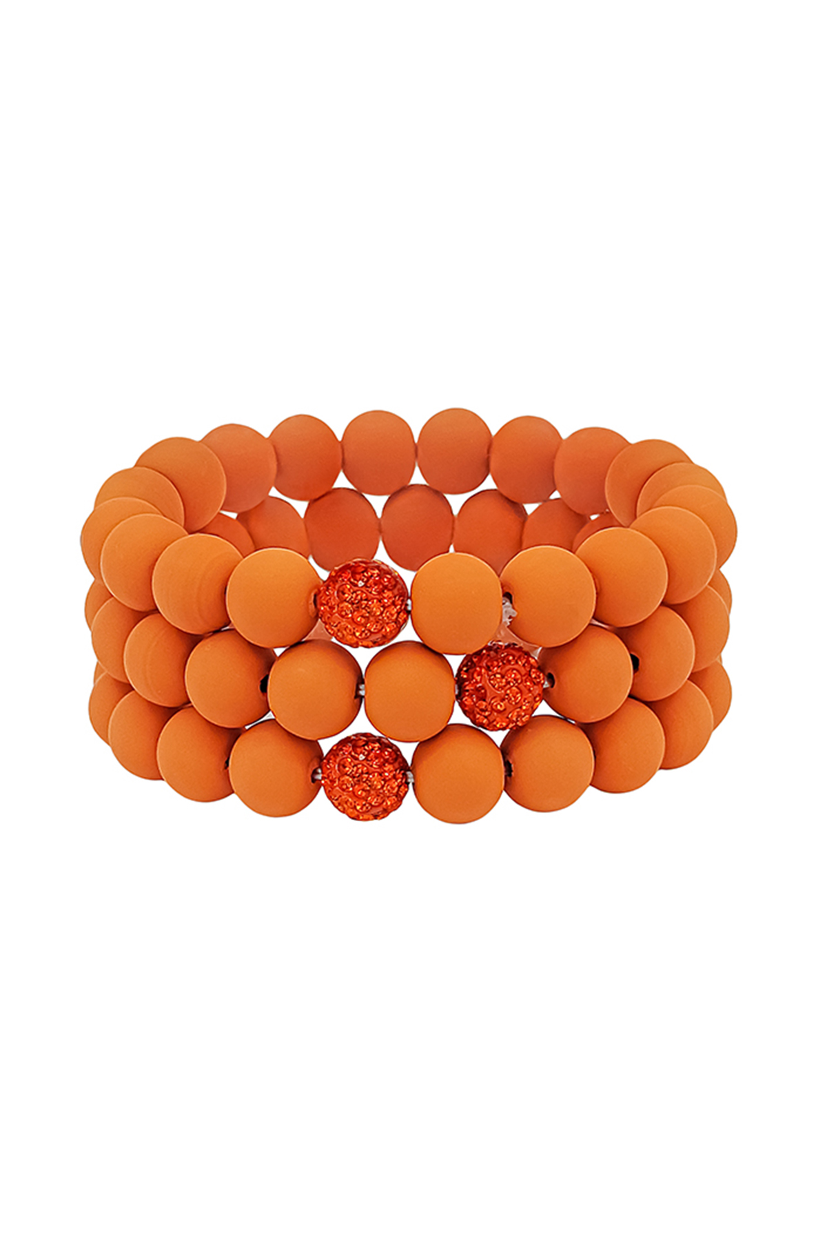 CLAY BALL PAVE STONE ACCENT 3 SET BRACELET