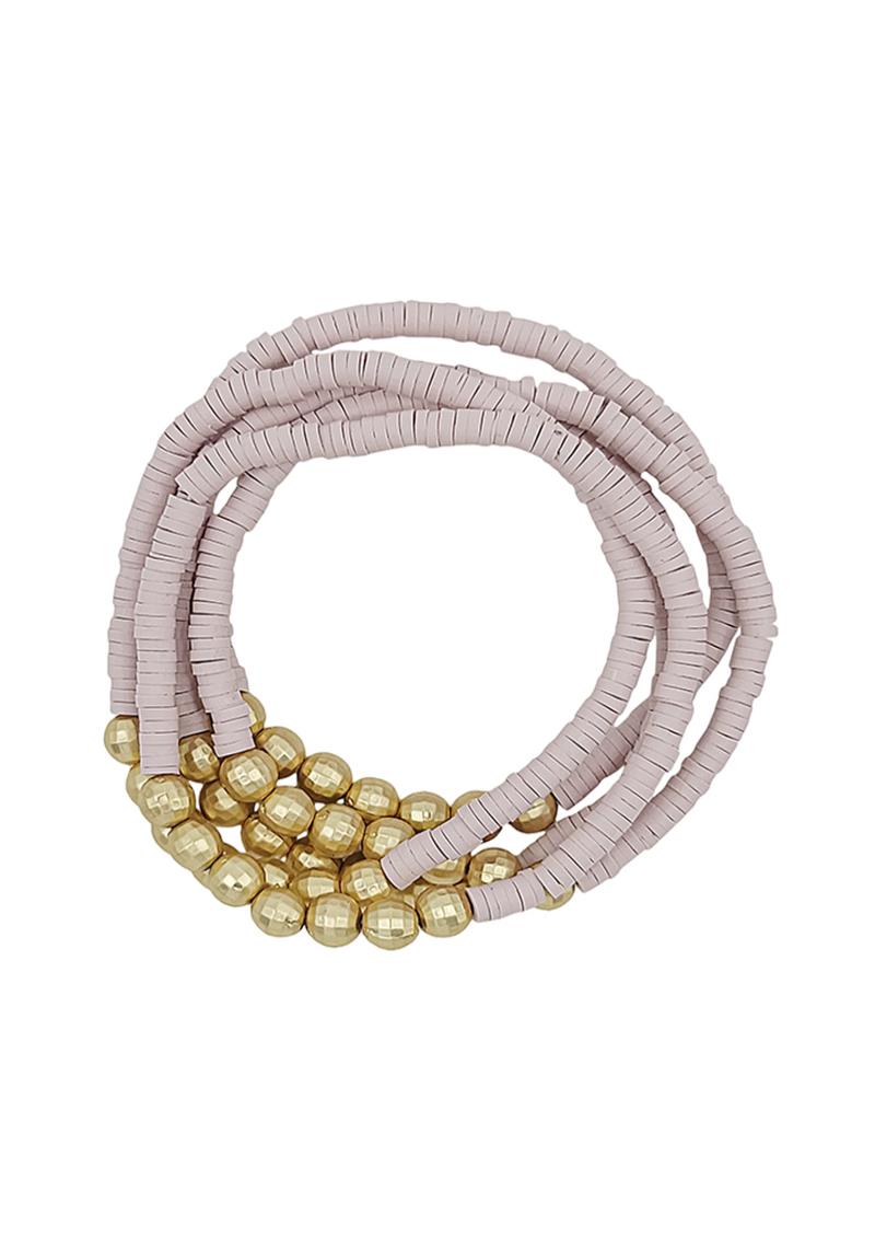 RUBBER DISCO BALL ACCENT BRACELET 5 SET