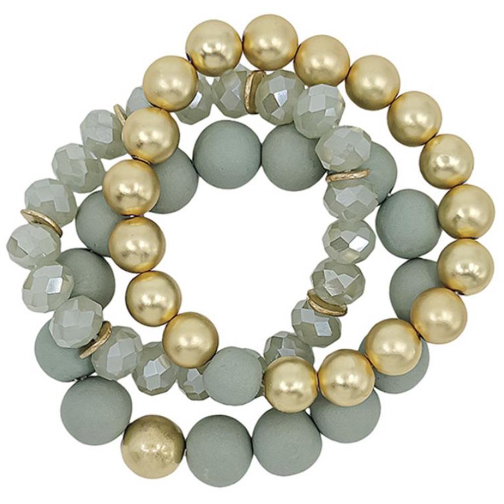 2MM CLAY BALL BEADS CCB 3SET BRACELET