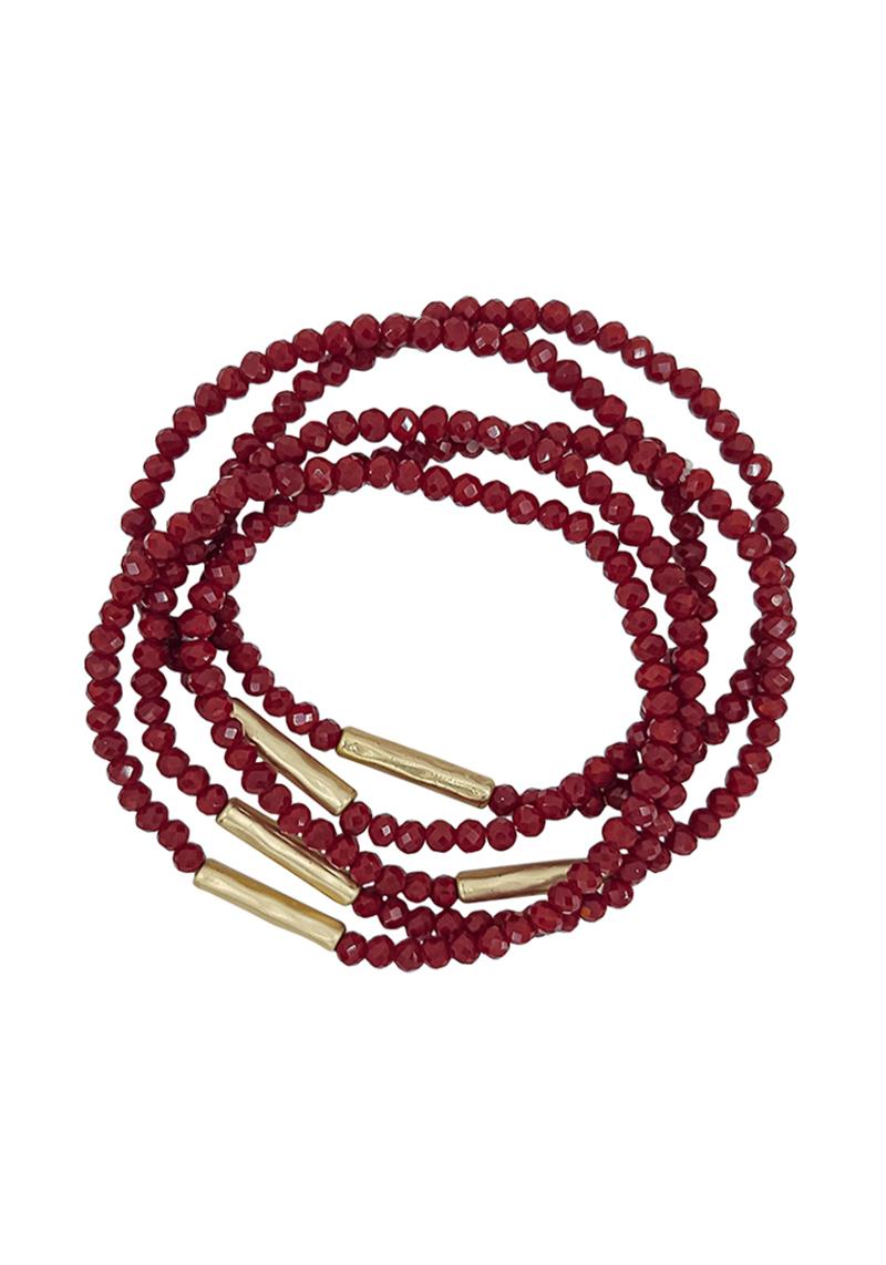 GLASS BEAD STRETCH BRACELET SET