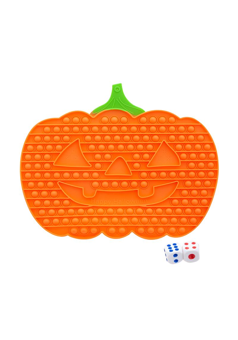 LARGE HALLOWEEN PUMPKIN 206 BUBBLE STRESS RELIEVER TOY WITH ROLL DICE
