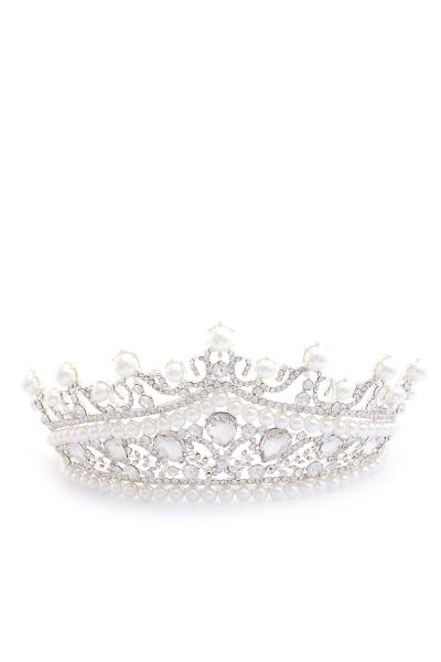PEARL RHINESTONE TIARA