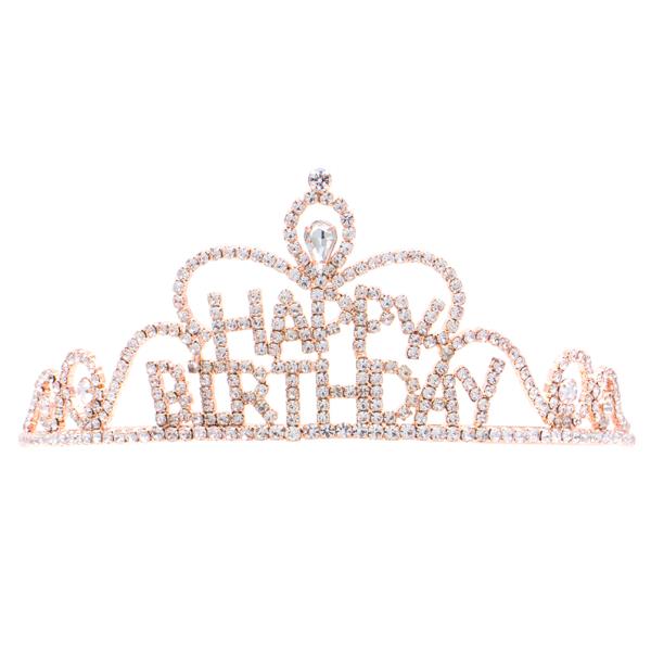 STYLISH HAPPY BIRTHDAY RHINESTONE TIARA