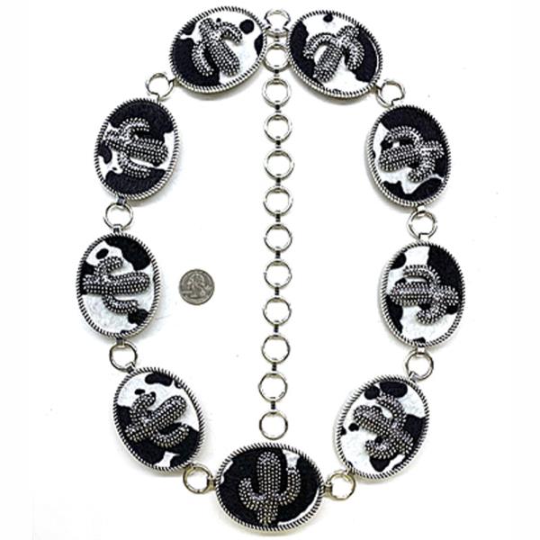 RODEO WESTERN STYLE CACTUS METAL CHAIN BELT - SM SIZE