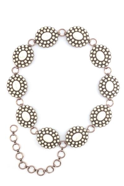 WESTERN STYLE TQ STONE METAL CHAIN BELT - LXL SIZE