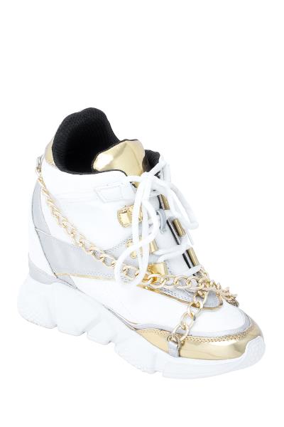 FASHION CHAIN LINK DESIGN LACE SNEAKER 12 PAIRS