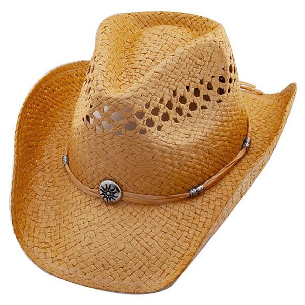 SUN STRAW CROWN VENTED COWBOY HAT