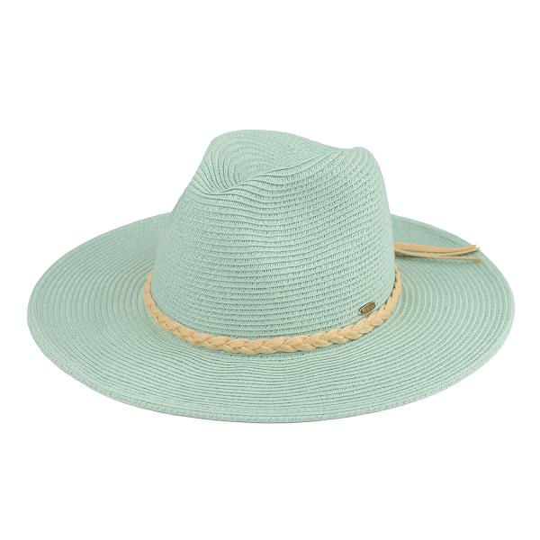 CC STROW PANAMA HAT WITH TIED RIBBON