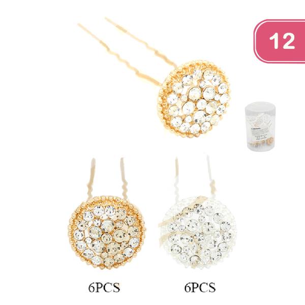 FASHION RHINESTONE HAIR PIN (12 UNITS)