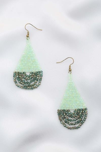 BRICK STITCH BEADED DANGLE EARRING
