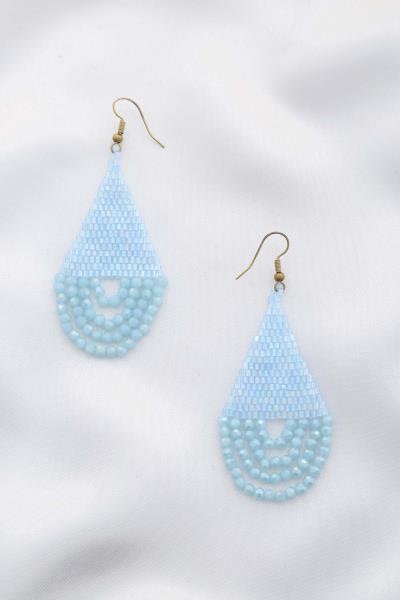 BRICK STITCH BEADED DANGLE EARRING