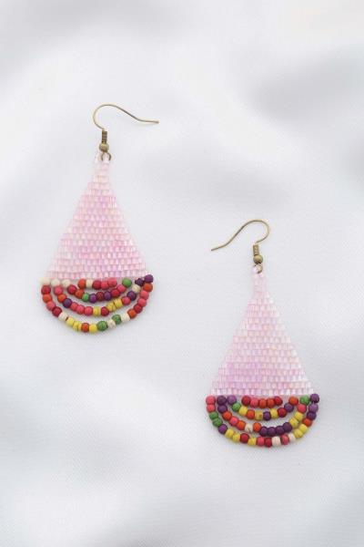 BRICK STITCH BEADED DANGLE EARRING