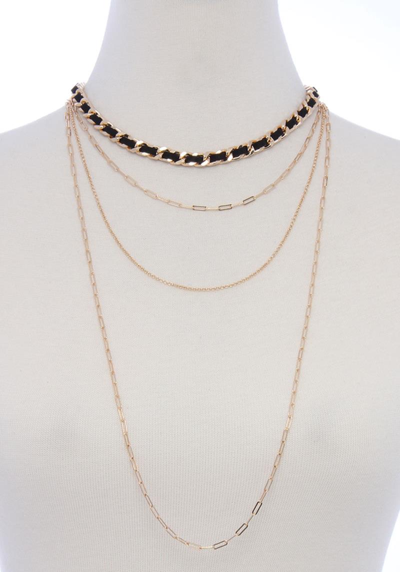 4 LAYERED METAL CHAIN NECKLACE