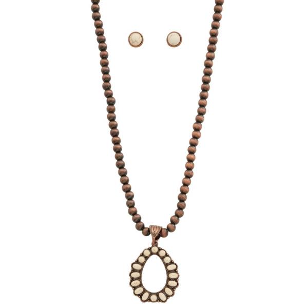 TEARDROP PENDANT BEADED NECKLACE