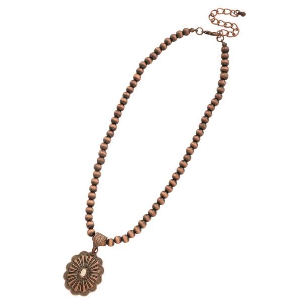 FASHION WESTERN STYLE STONE BEAD NECKLACE EARRING SET