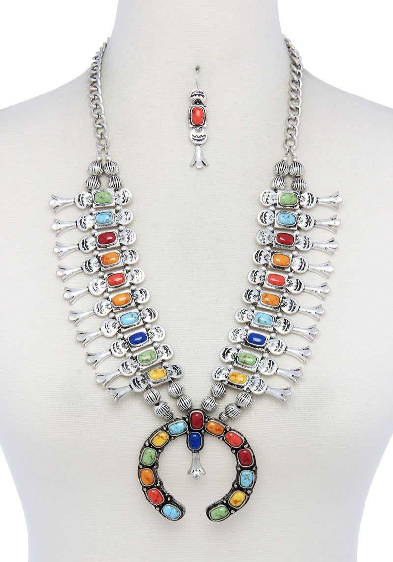 SQUASH BLOSSOM CHUNKY NECKLACE