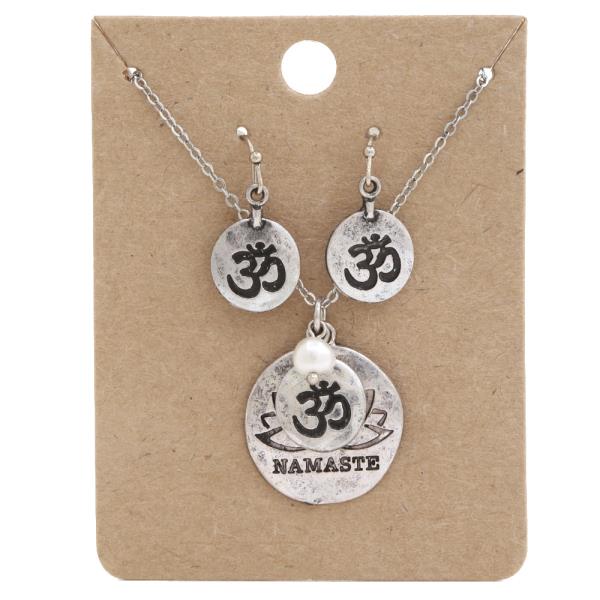 NAMASTE COIN PEARL BEAD NECKLACE