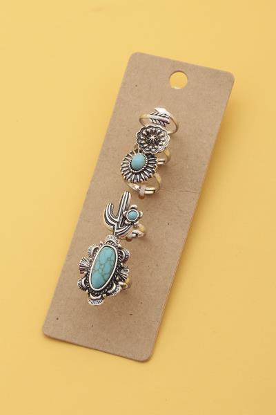 OVAL METAL ASSORTED RING SET