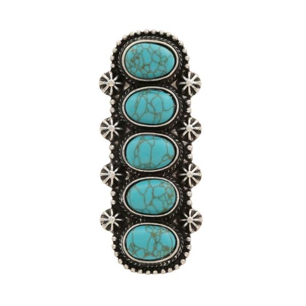 WESTERNN FAUX STONE METAL RING