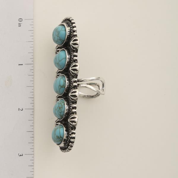 WESTERNN FAUX STONE METAL RING
