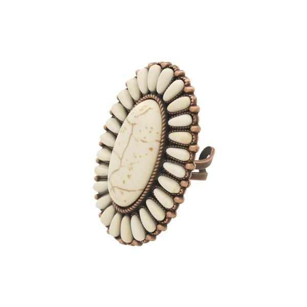 COLOR BEAD OVAL ADJUSTBALE RING SET