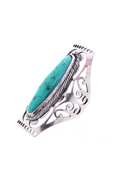 WESTERN STYLE METAL MARBING STONE RING