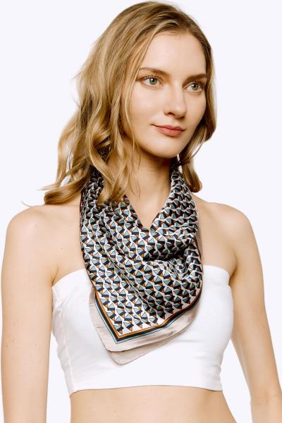 GEOMETRIC PRINTED SILKY BANDANA