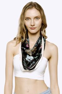 FLORAL PRINTED SILKY BANDANA