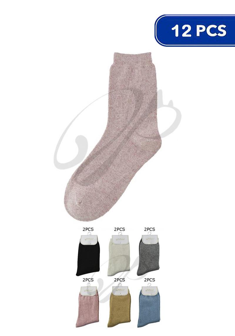 FASHION LONG SOLID COLOR SOCK 12PC