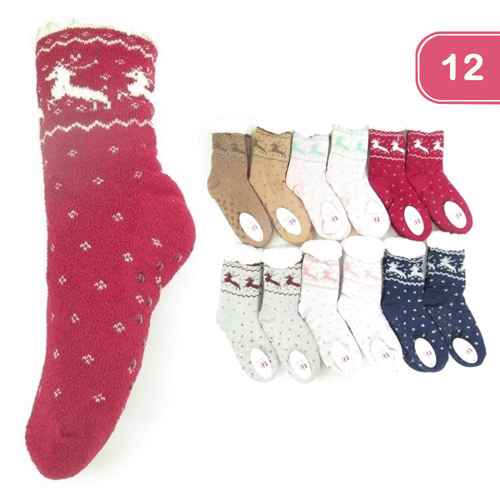 FASHION CHRISTMAS COZY LONG SOCK (12 UNITS)