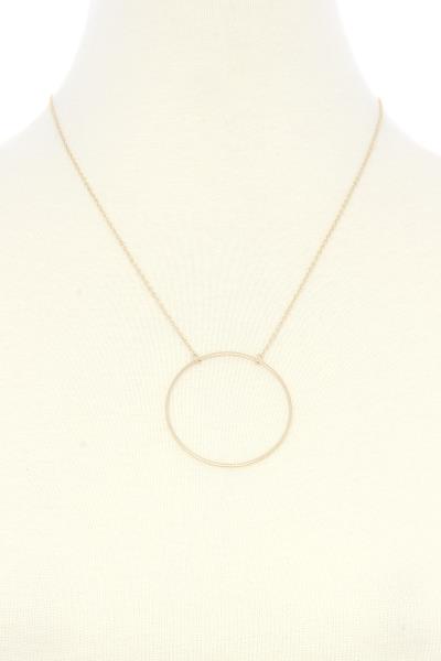 RING PENDANT METAL NECKLACE