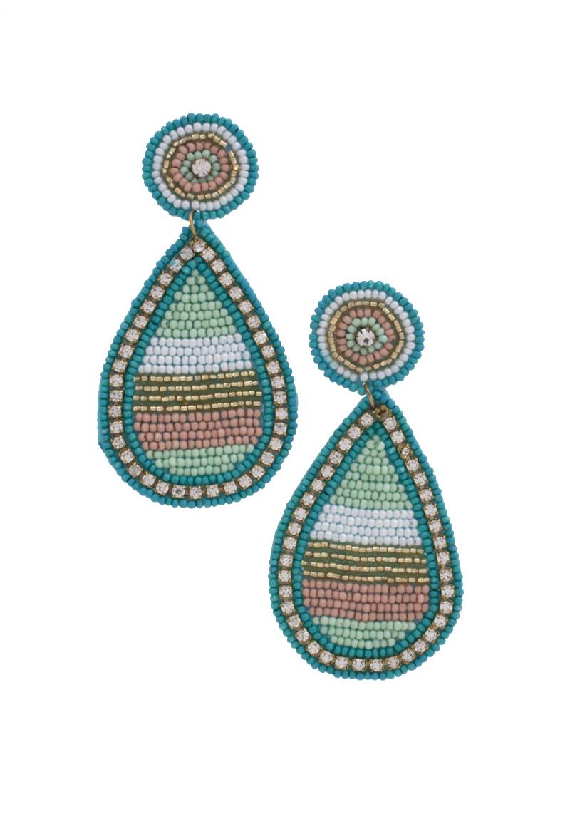 SEED BEAD TEADROP EARRING