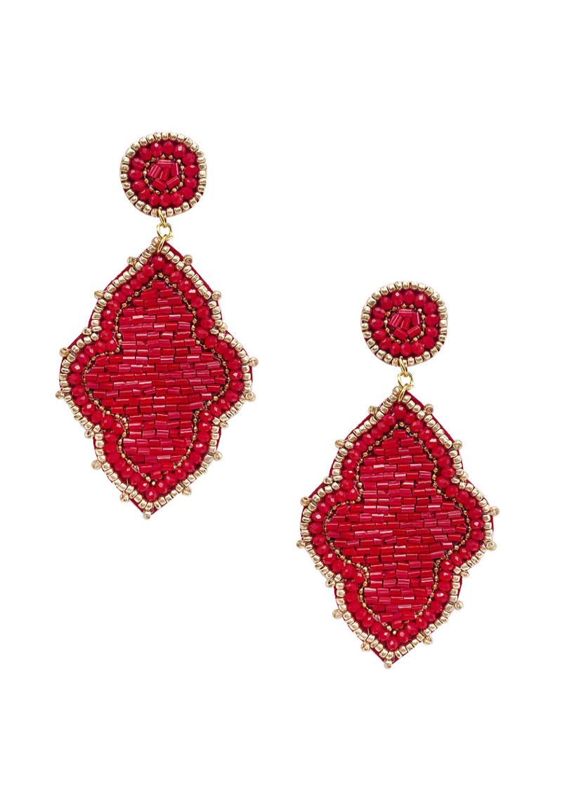 SEED BEAD ELEGANT DANGLE EARRING