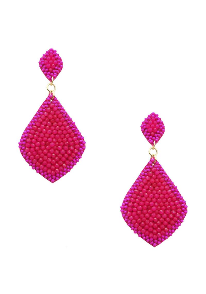 GLASS BEAD DANGLE EARRING