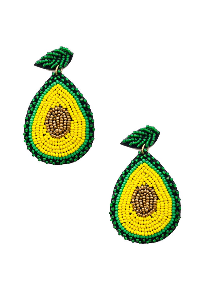 CUTE AVOCADO LEAF BEAD EARRING