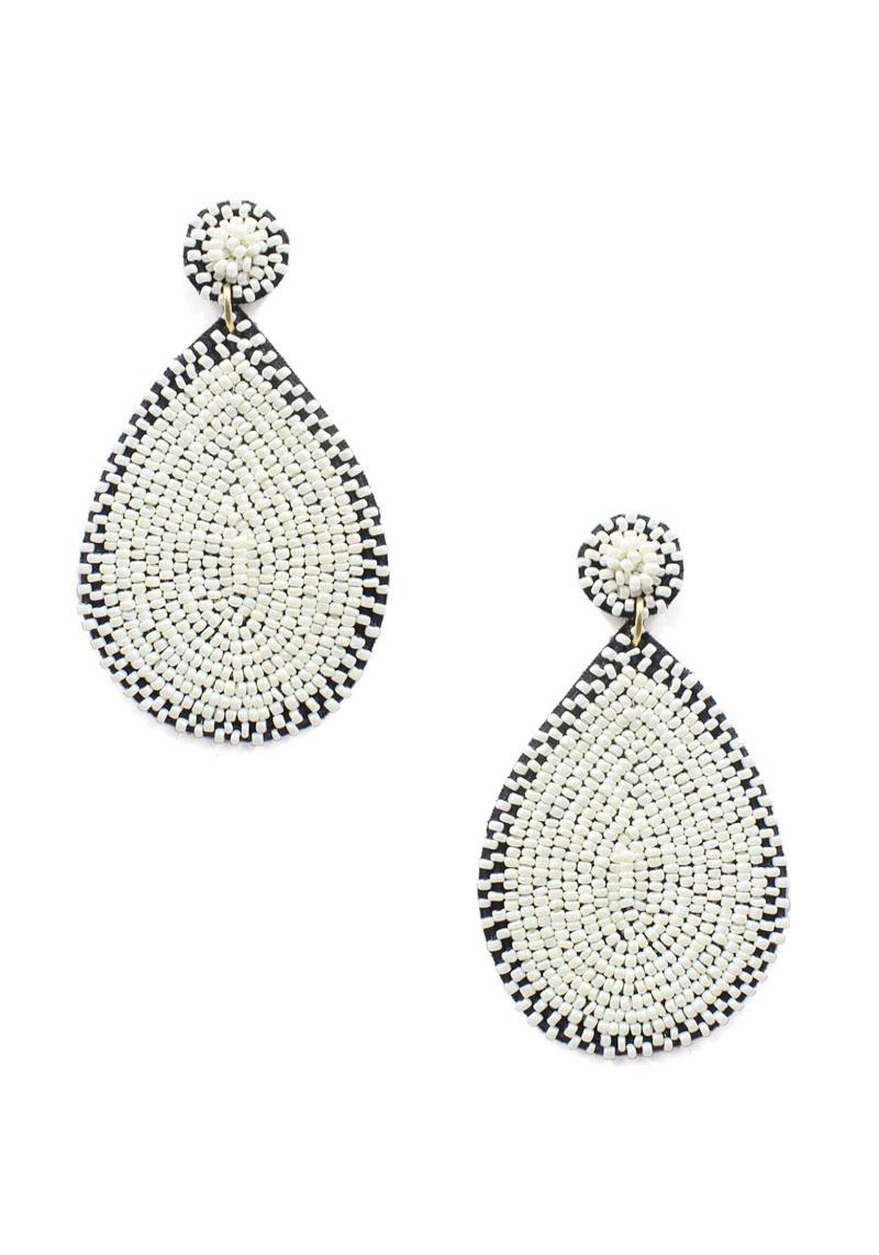 FASHION MULTI MINI BEAD TEAR DROP SHAPE EARRING
