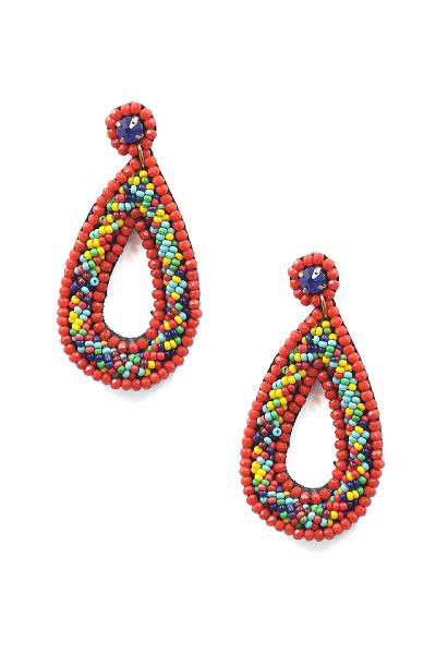 BEAD TEAR SHAPE DROP EARRING