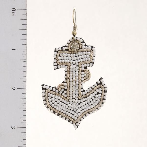 ANCHOR SEED BEAD DANGLE EARRING