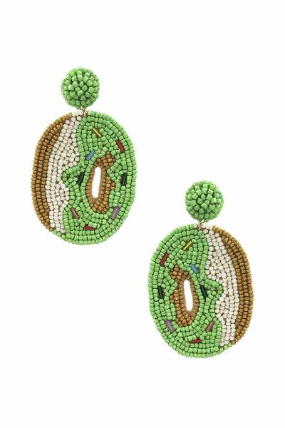 SEED BEAD DONUT DAY DANGLE EARRING