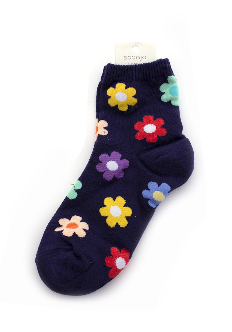 SODAJO COLORFUL DAISY FLOWER PATTERN SOCK